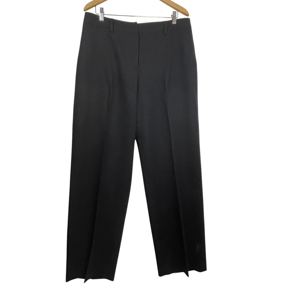 Vintage Rafaella 16 Black Wool Blend Lined Dress Pants Straight Leg Career